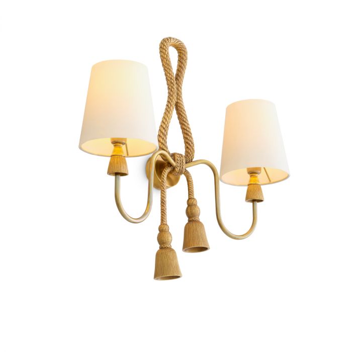 Wall Lamp Tropez vintage brass finish incl shades