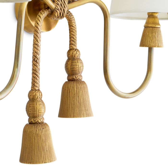 Wall Lamp Tropez vintage brass finish incl shades
