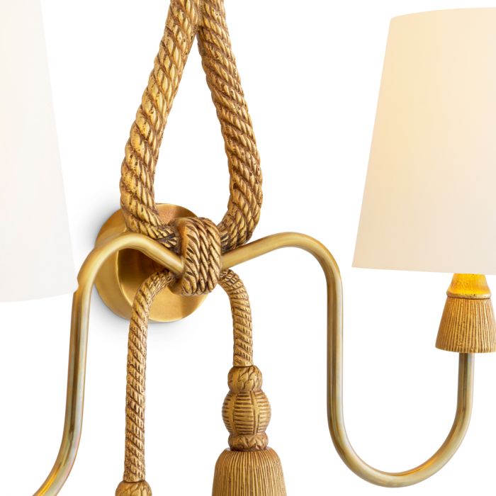 Wall Lamp Tropez vintage brass finish incl shades