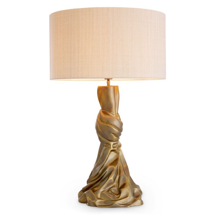 Table Lamp Banyan vintage brass finish incl shade