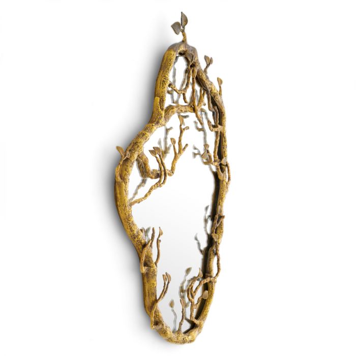 Mirror Fiora vintage brass finish