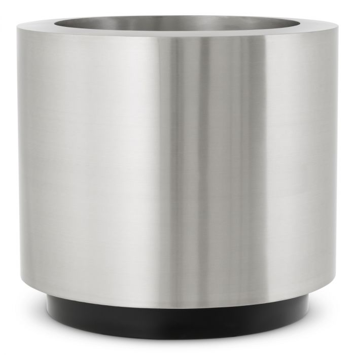 Planter Jasper round S brushed steel