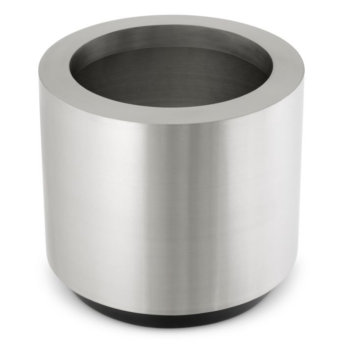 Planter Jasper round S brushed steel