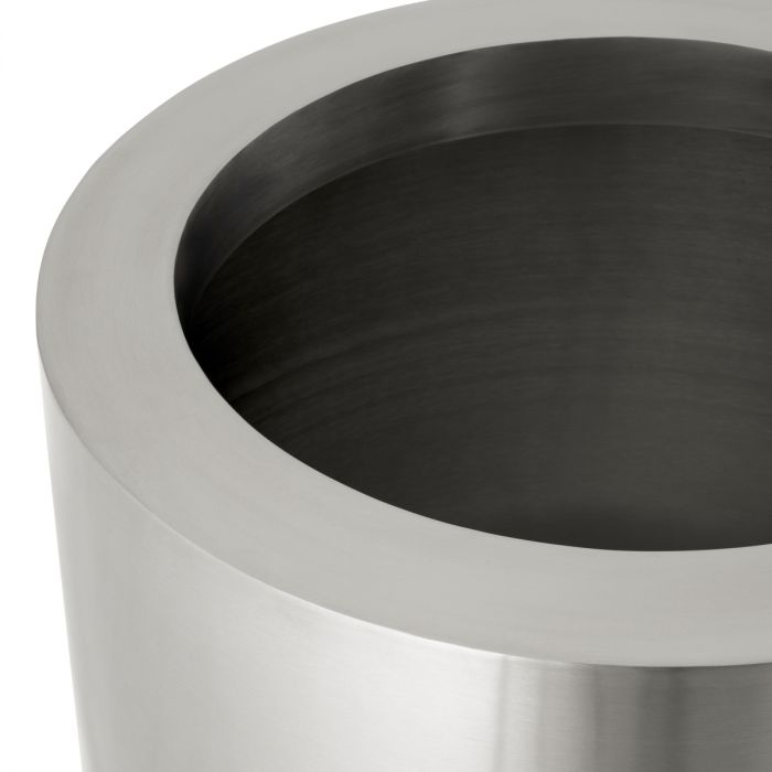 Planter Jasper round S brushed steel