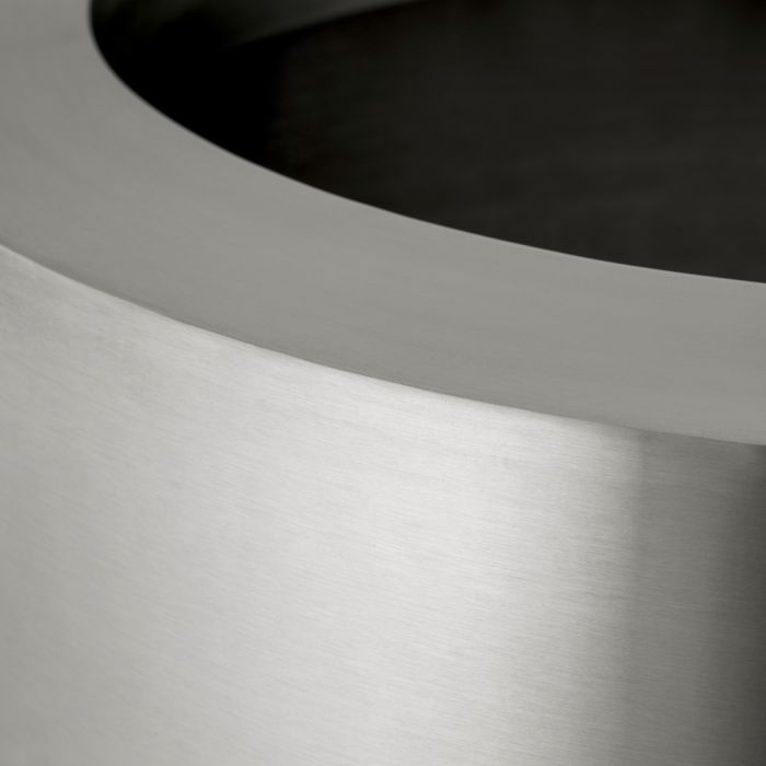Planter Jasper round S brushed steel