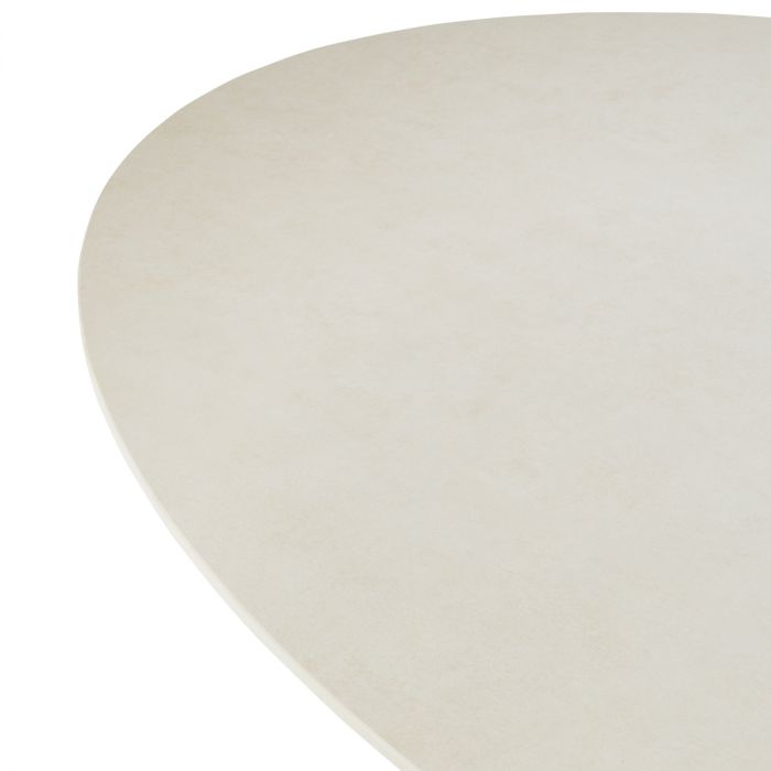 Outdoor Dining Table Volterra Oval sand finish cream ceramic