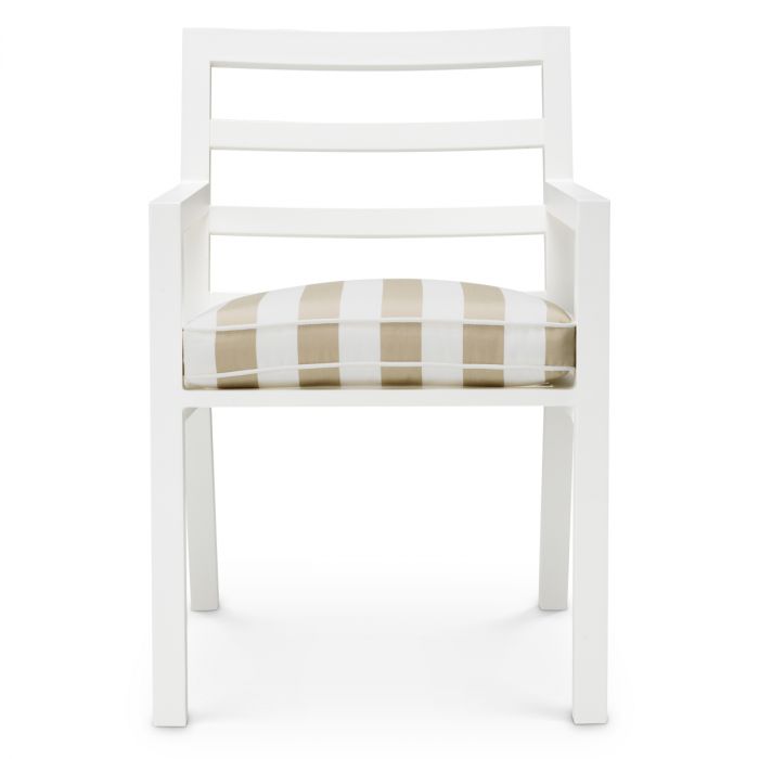 Outdoor Dining Chair Delta matte white florent beige