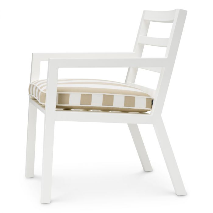 Outdoor Dining Chair Delta matte white florent beige