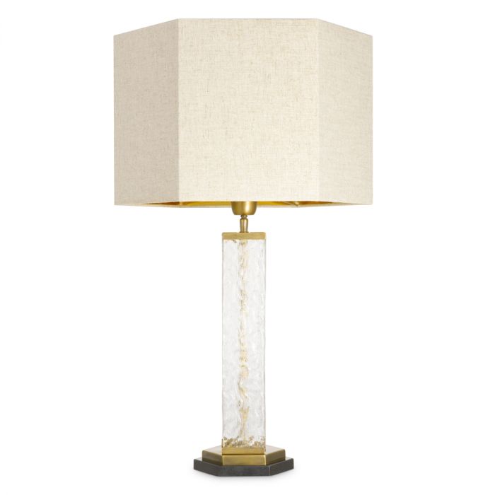 Table Lamp Harmonis vintage brass finish incl shade