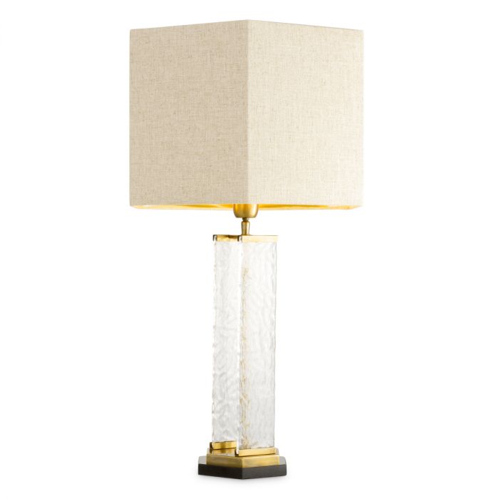 Table Lamp Harmonis vintage brass finish incl shade