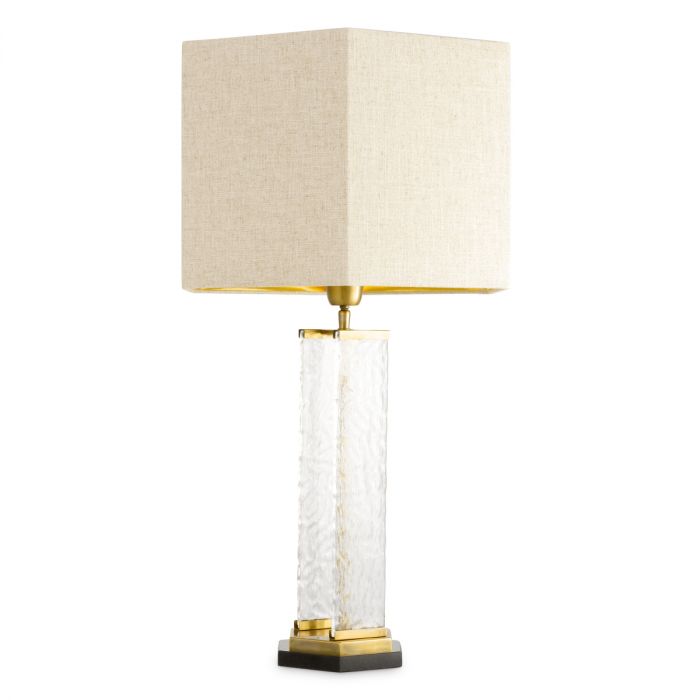 Table Lamp Harmonis vintage brass finish incl shade