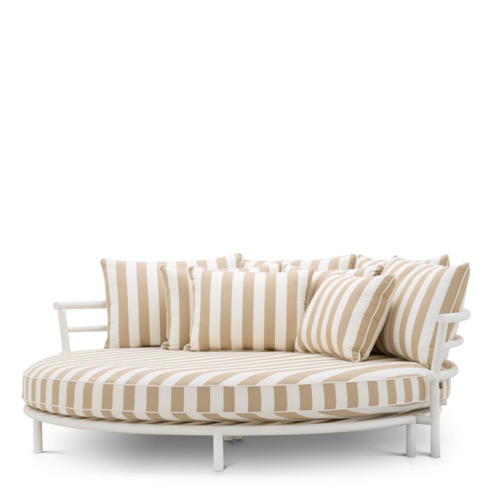 Outdoor Bed Laguno matte white florent beige