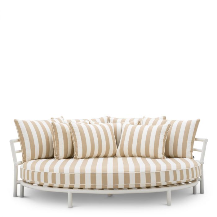 Outdoor Bed Laguno matte white florent beige