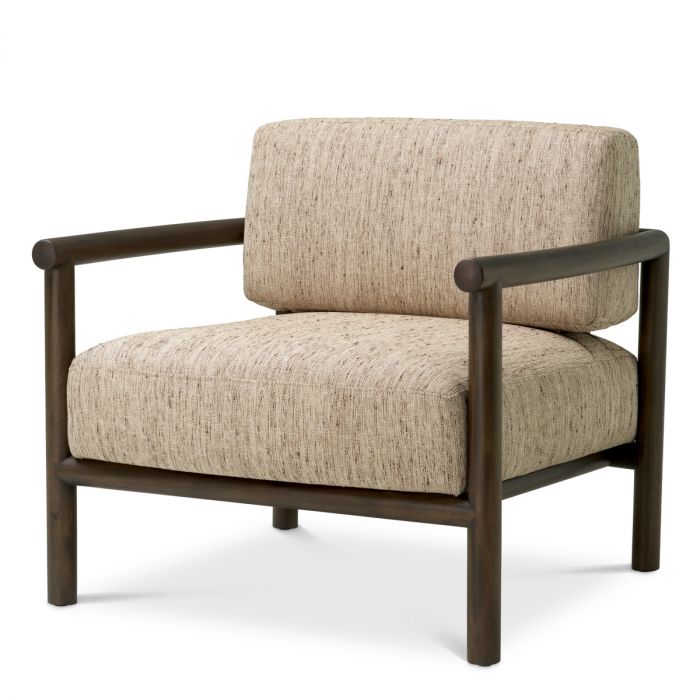 Chair Ombria mocha mahogany wood beckett beige