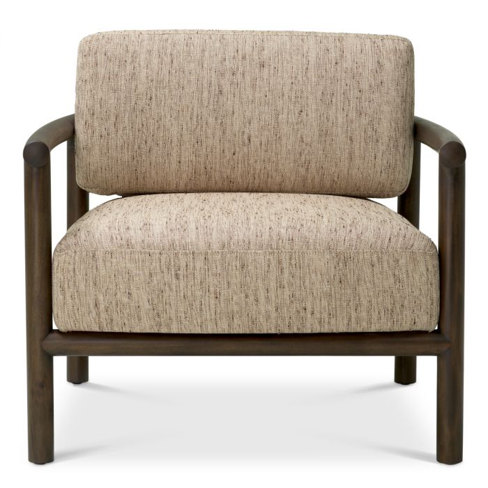 Chair Ombria mocha mahogany wood beckett beige