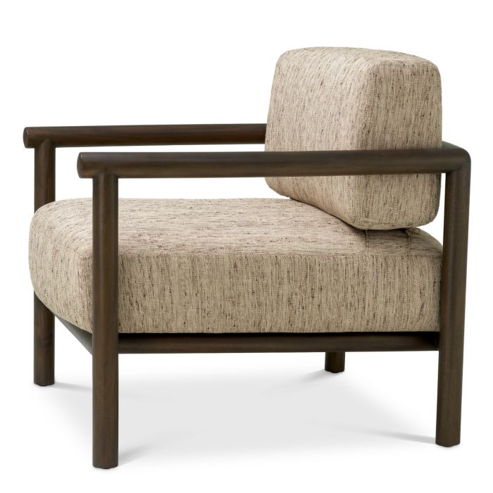 Chair Ombria mocha mahogany wood beckett beige