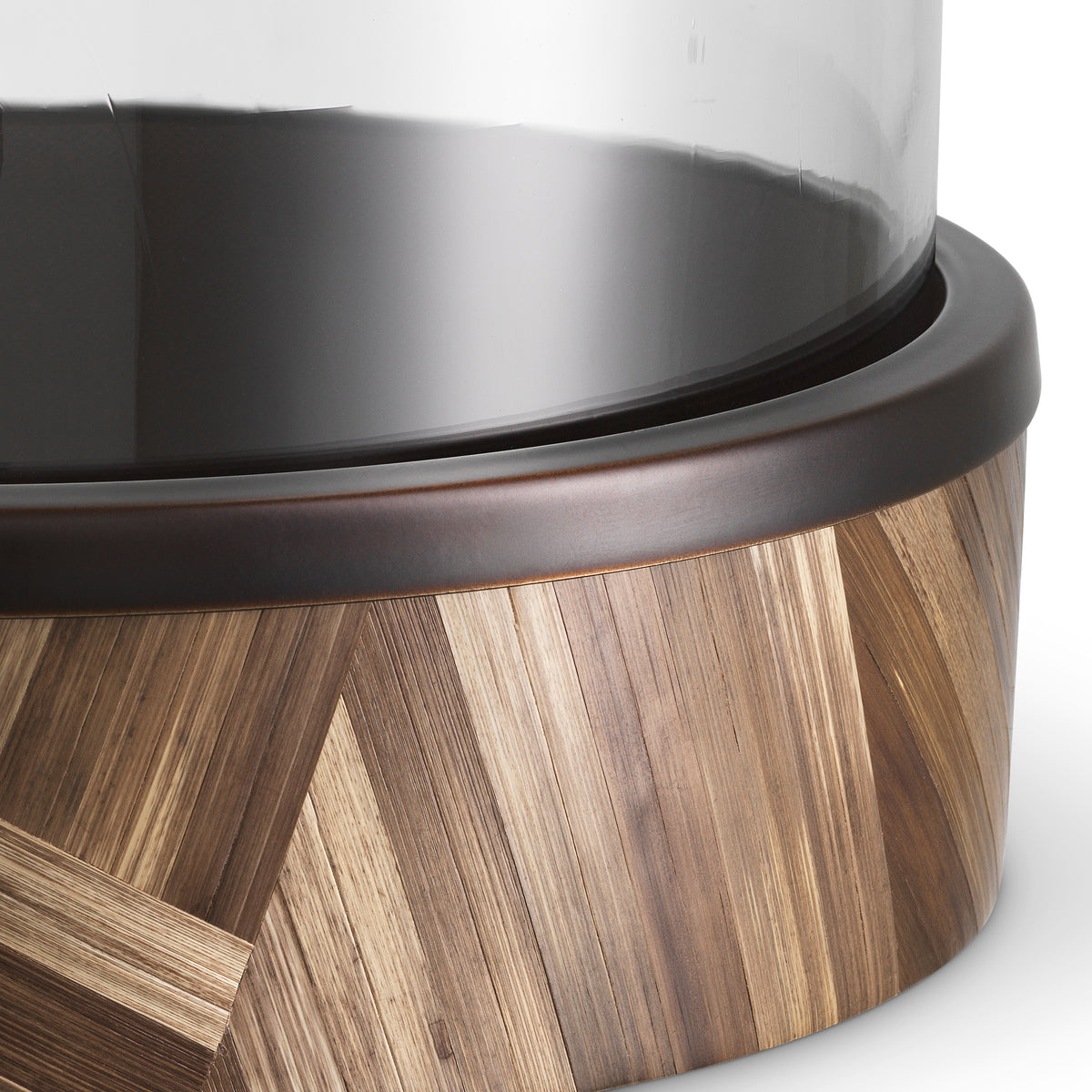 Brown Straw Marquetry Hurricane Harvard | Eichholtzmh.com