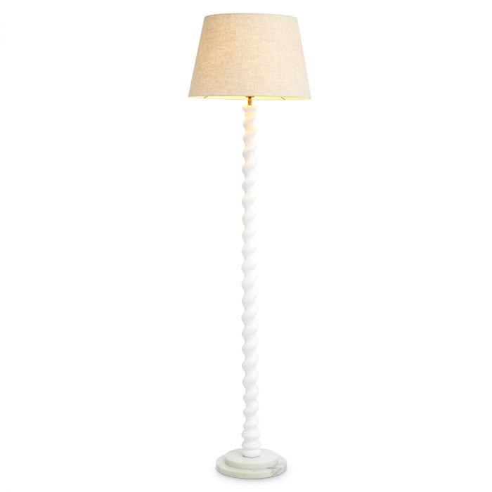 Floor Lamp Massimo piano white finish incl shade