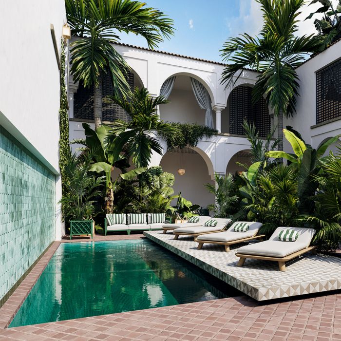 Outdoor Planter Ocean Club green