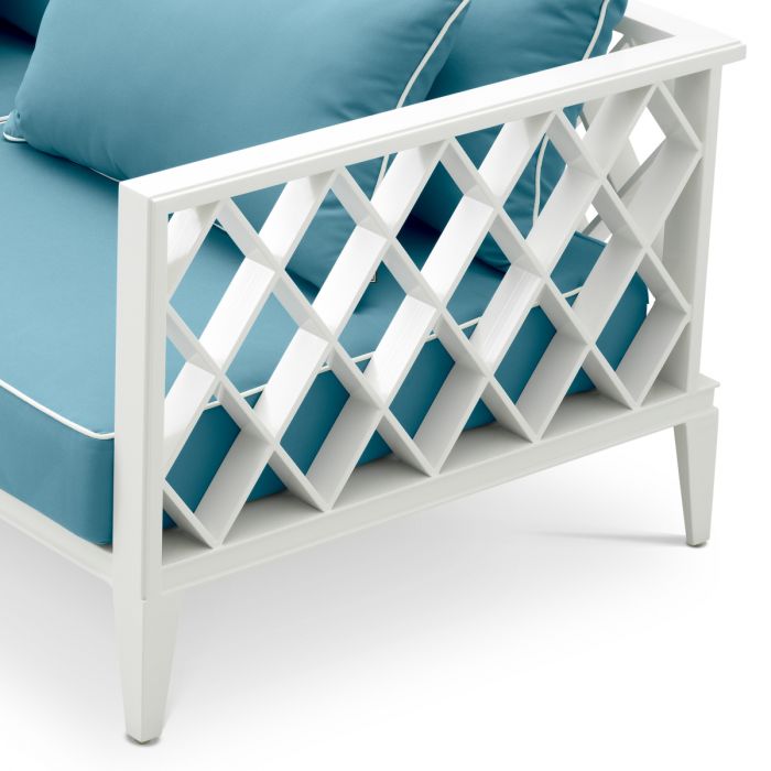 Outdoor Sofa Ocean Club S white sunbrella mineral blue
