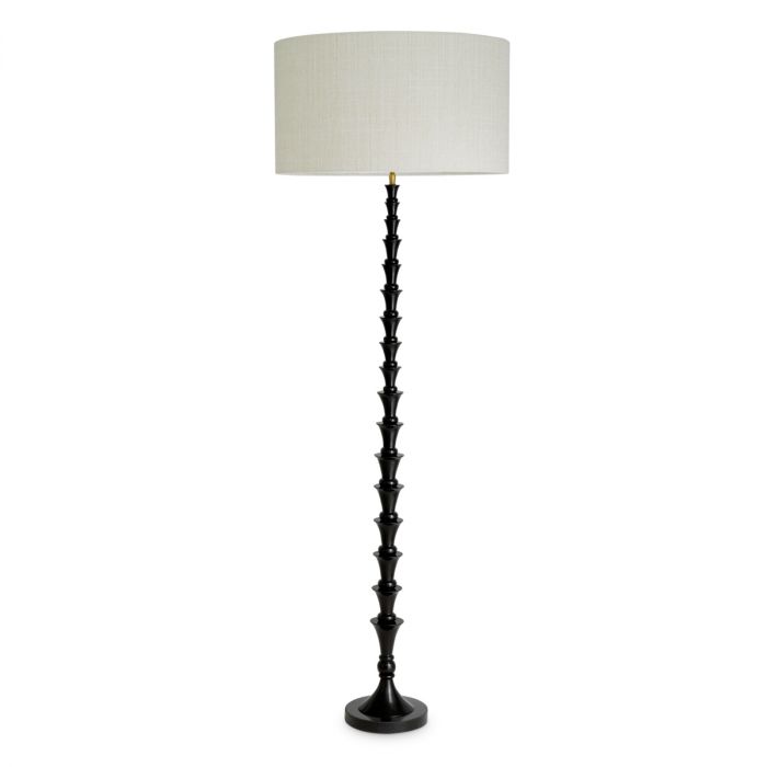 Floor Lamp Arabella piano black finish incl shade