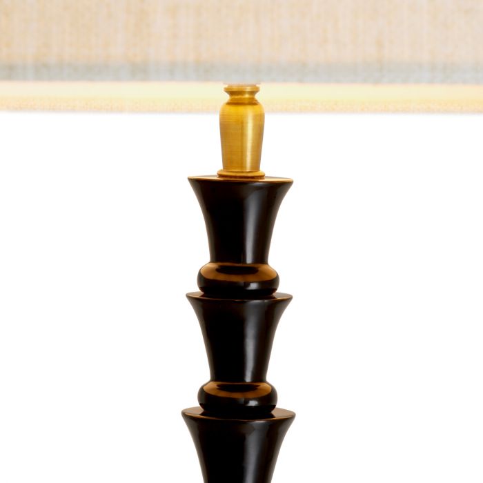 Floor Lamp Arabella piano black finish incl shade