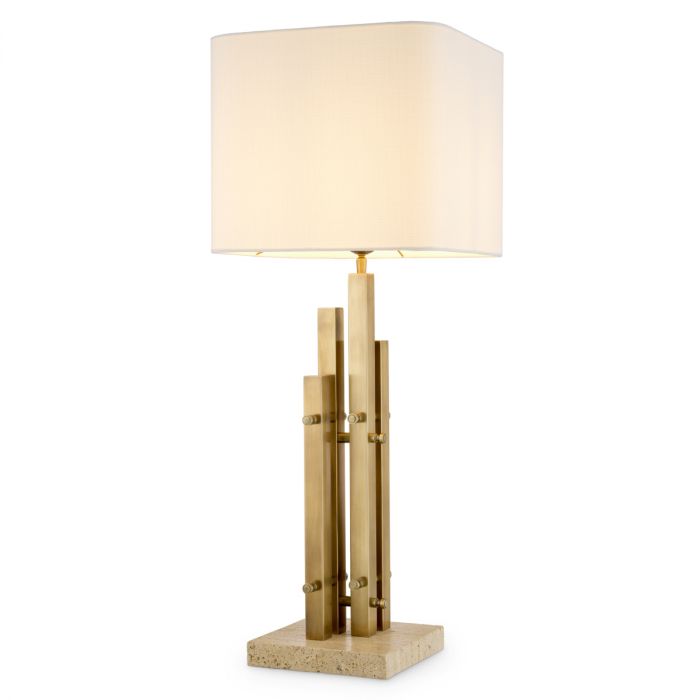 Table Lamp Destino vintage brass finish incl shade