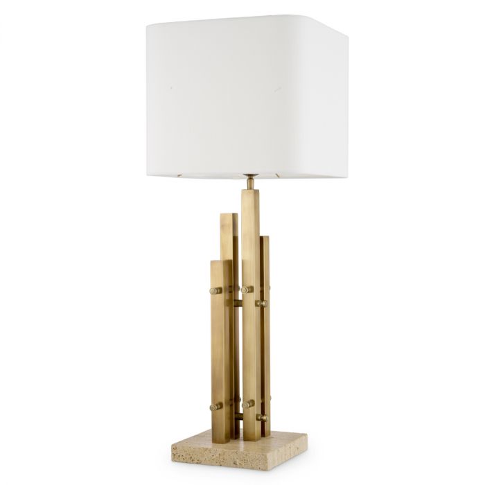 Table Lamp Destino vintage brass finish incl shade