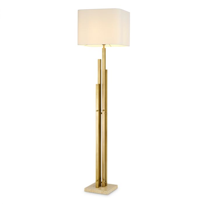 Floor Lamp Destino vintage brass finish incl shade