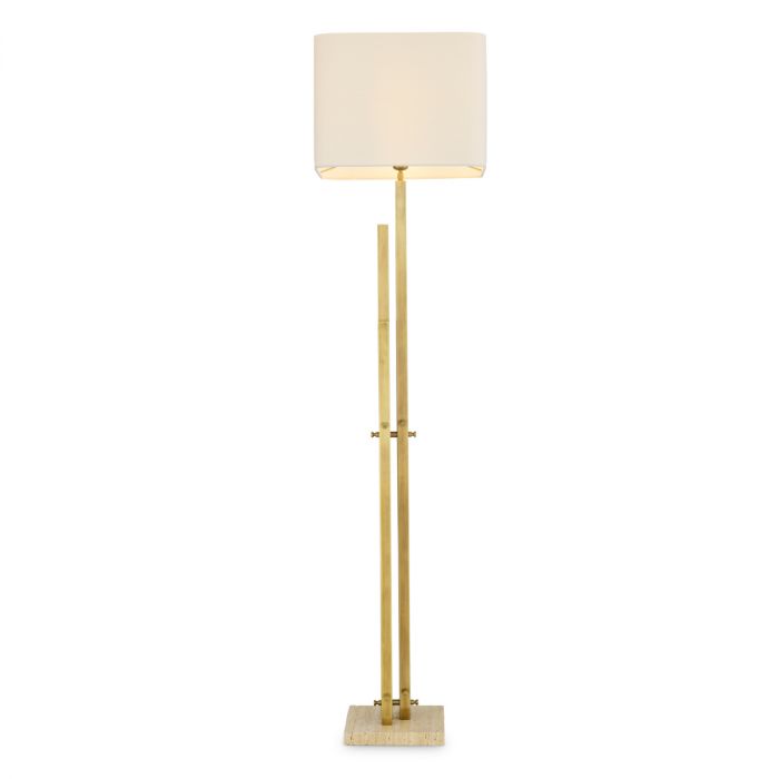 Floor Lamp Destino vintage brass finish incl shade