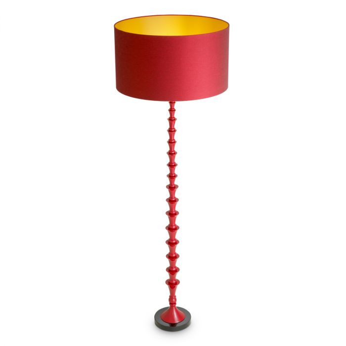 Floor Lamp Arabella bordeaux red finish incl shade