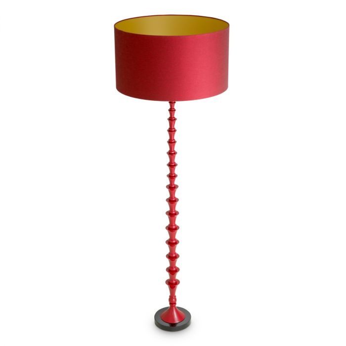 Floor Lamp Arabella bordeaux red finish incl shade