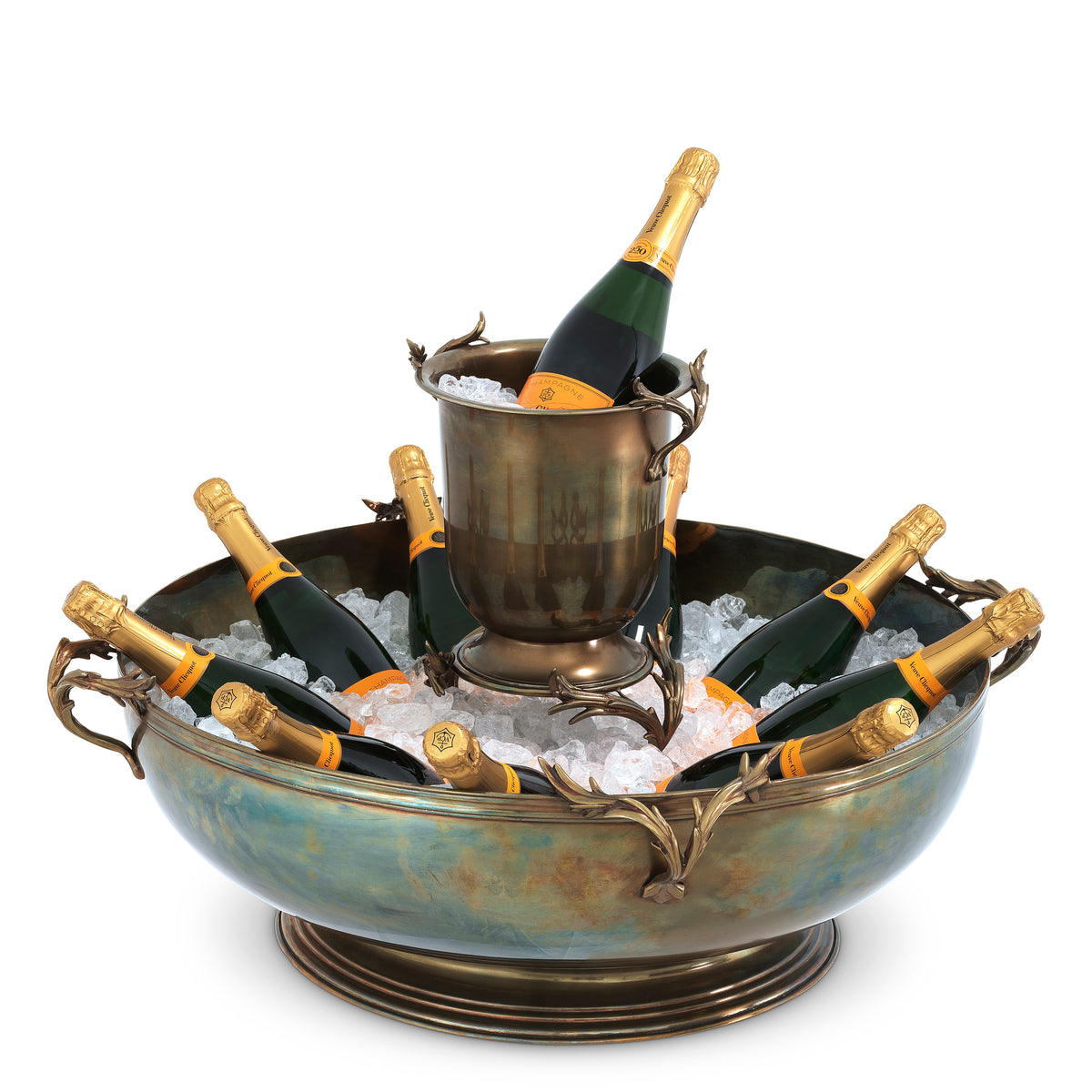 Vintage Brass Sculptural Wine Cooler XXL Prestige | Eichholtzmh.com