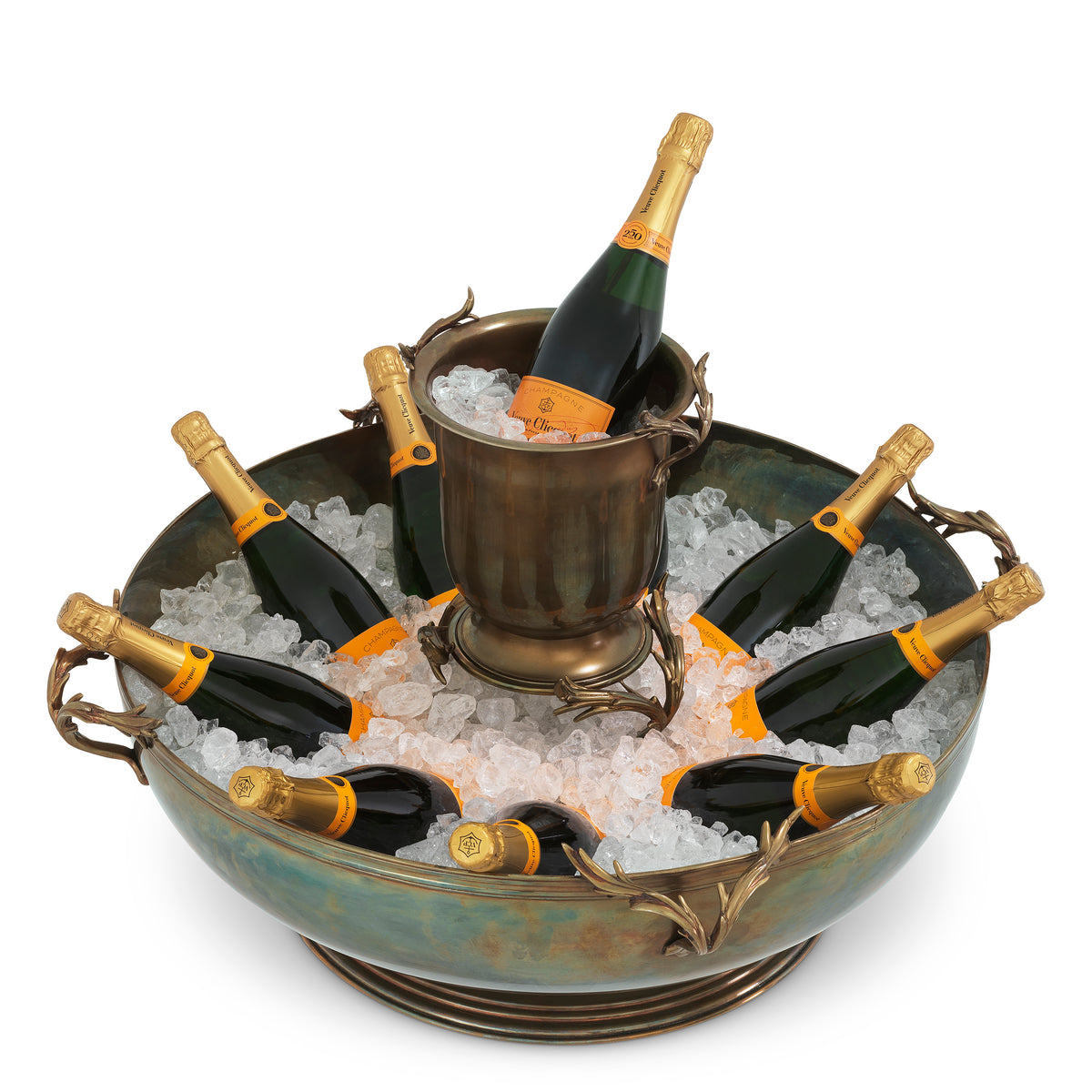 Vintage Brass Sculptural Wine Cooler XXL Prestige | Eichholtzmh.com
