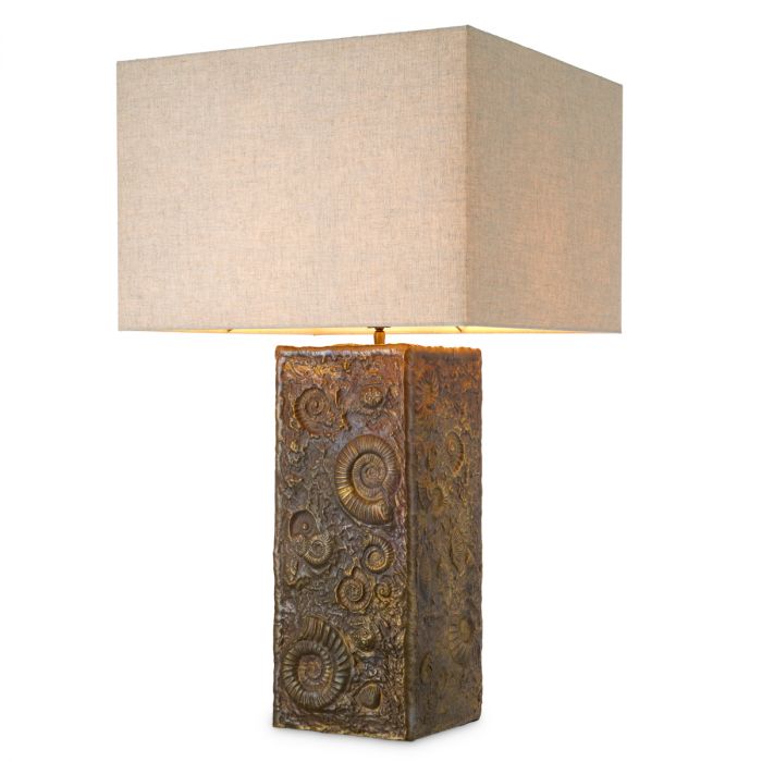 Table Lamp Kamari vintage brass finish incl shade