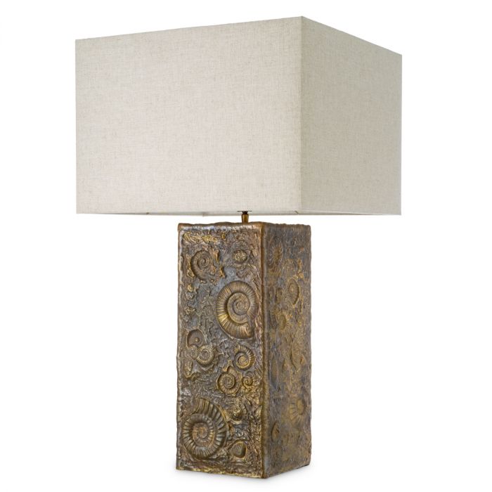 Table Lamp Kamari vintage brass finish incl shade