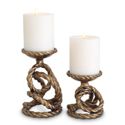 Gold Rope Candle Holders (2) Corwyn