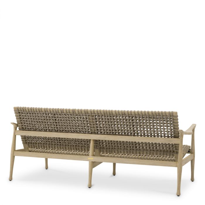 Outdoor Sofa Manzo aged teak light greige rope