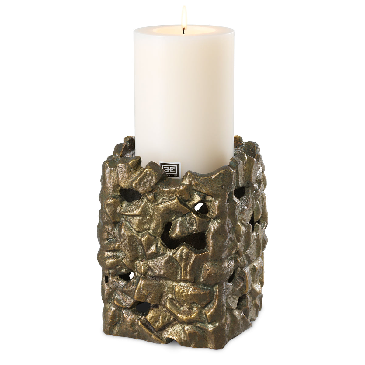 Sculptural Vintage Brass Candle Holder Siracusa | Eichholtzmh.com