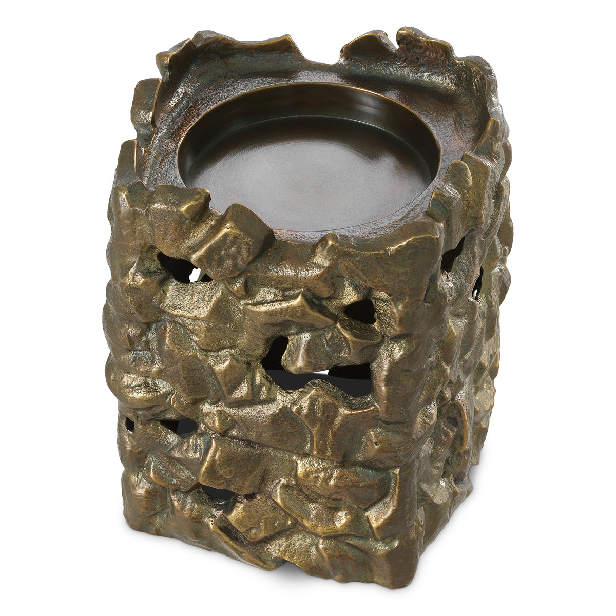 Sculptural Vintage Brass Candle Holder Siracusa | Eichholtzmh.com
