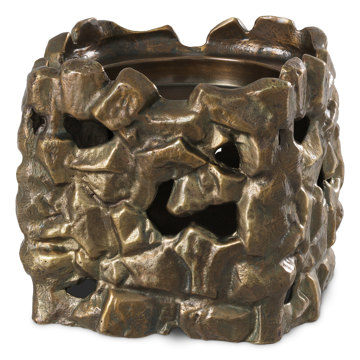 Sculptural Vintage Brass Candle Holder Siracusa | Eichholtzmh.com