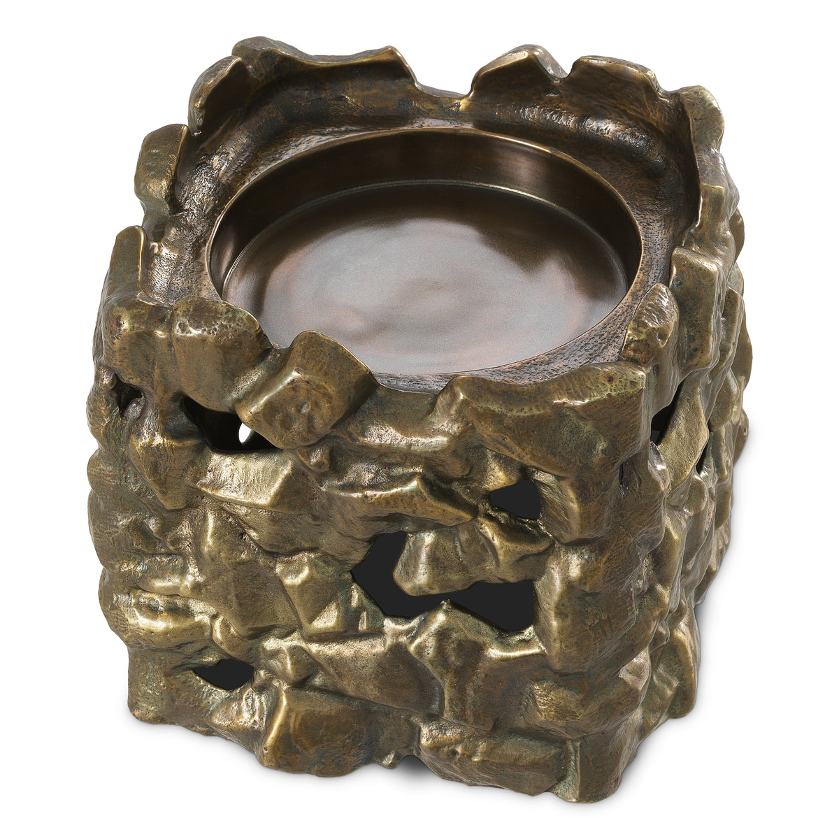 Sculptural Vintage Brass Candle Holder Siracusa | Eichholtzmh.com
