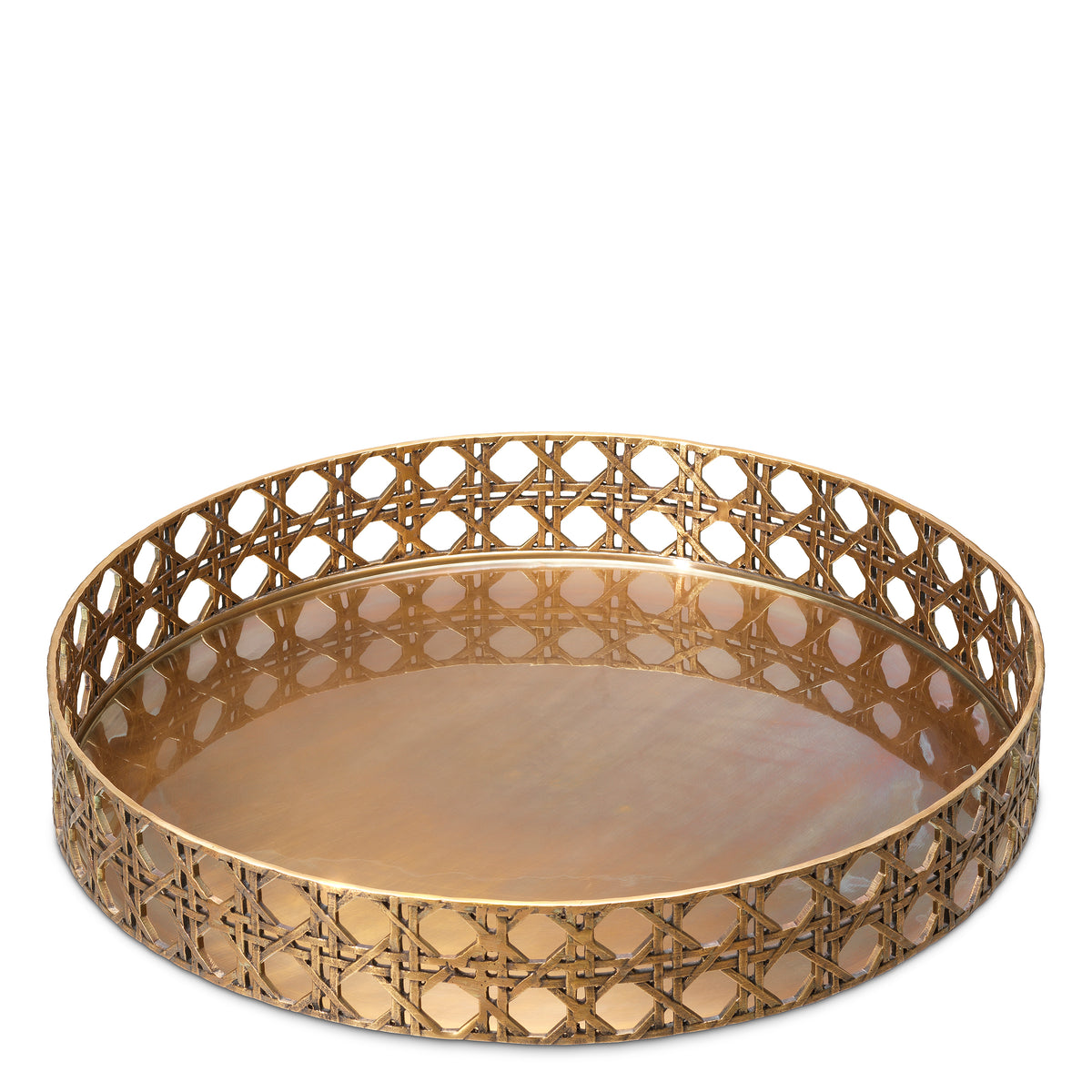 Webbed Vintage Brass Tray Dameron | Eichholtzmh.com