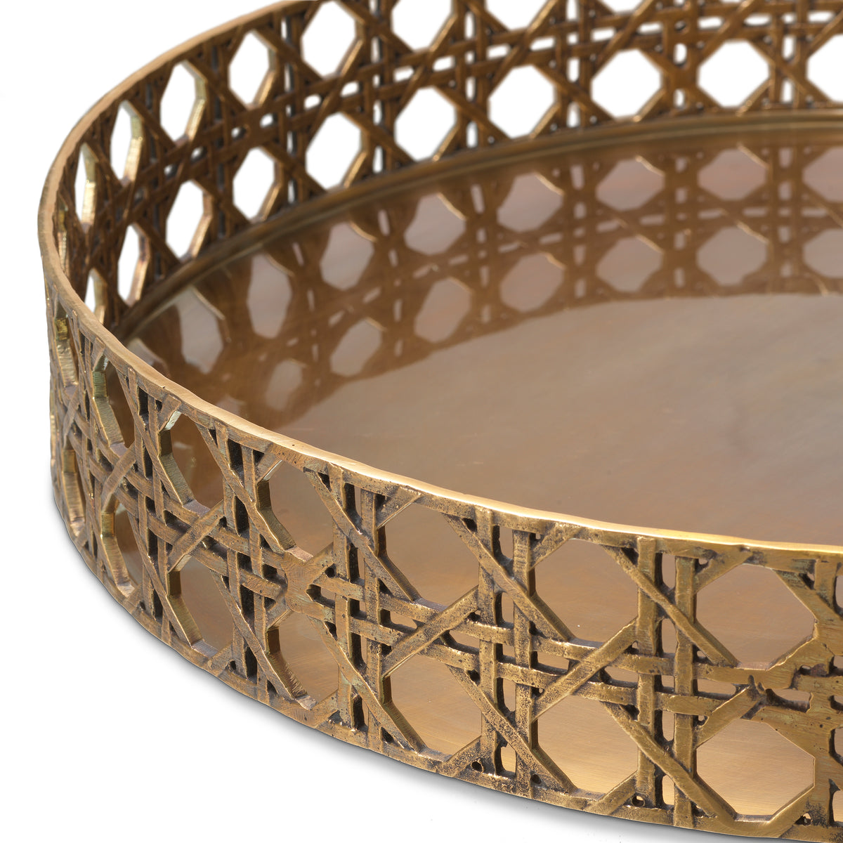 Webbed Vintage Brass Tray Dameron | Eichholtzmh.com