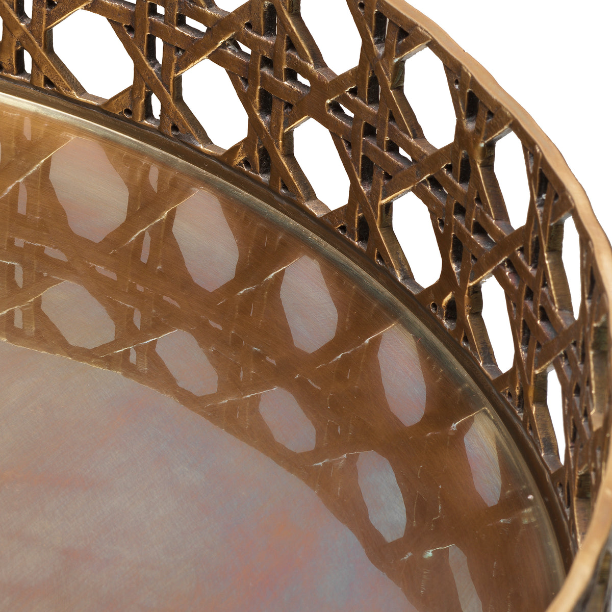 Webbed Vintage Brass Tray Dameron | Eichholtzmh.com