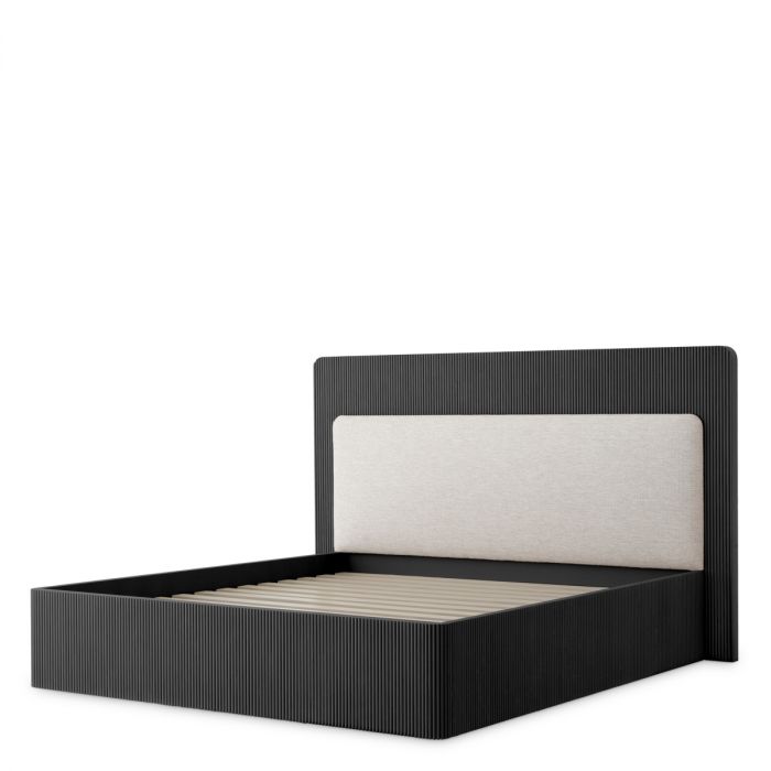 Bed Frame Dimitrios King size charcoal grey oak veneer durini natural