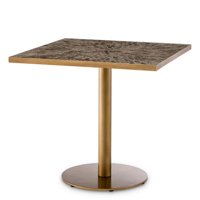 Dining Table Declan Square antique brass finish
