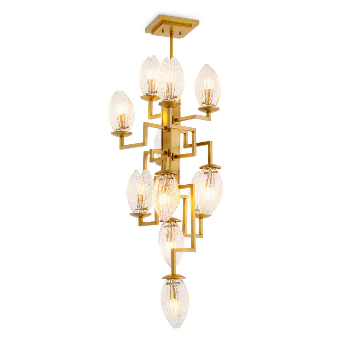 Clear Ribbed Glass Chandelier Persephone | Eichholtzmh.com