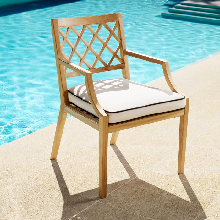 Outdoor Dining Chair Paladium natural teak incl sunbrella canvas cushion