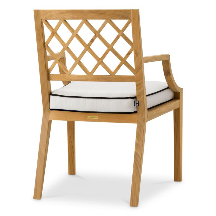 Outdoor Dining Chair Paladium natural teak incl sunbrella canvas cushion